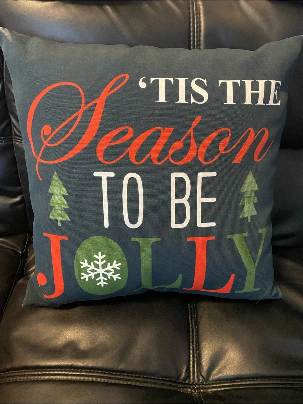 Holiday 'Tis The Season To Be Jolly Decorative Pillow